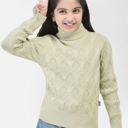 Crimsoune Club Girls Cable Knit Turtle Neck Pullover Sweater-picture-3
