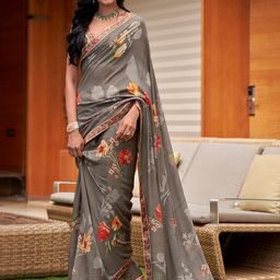 Mitera Floral Pure Georgette Saree-image-66