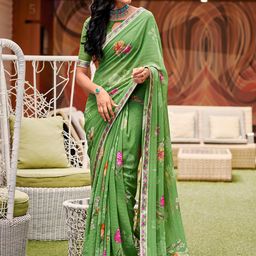 Mitera Floral Pure Georgette Saree-image-27