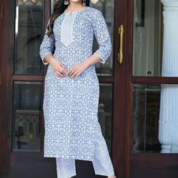 KALINI Ethnic Motifs Printed Regular Kurta with Trousers-35