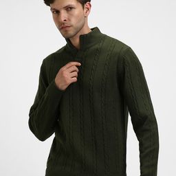 Dennis Lingo Self Design Cable Knit Acrylic Pullover-picture-45