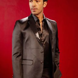 SHRESTHA BY VASTRAMAY Sequined Slim Fit Single Breasted Blazer-image-26
