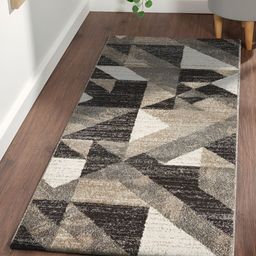 OBSESSIONS Brown & Beige Geometric-Printed Anti-Static Floor Runner-17