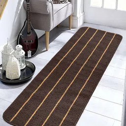 Saral Home Brown & Gold-Coloured Striped Anti-Skid Floor Runner-picture-53