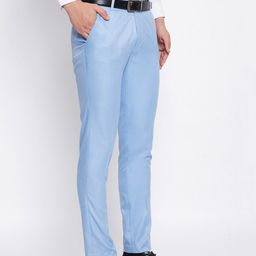 VEI SASTRE Men Smart Slim Fit Formal Trousers-image-37
