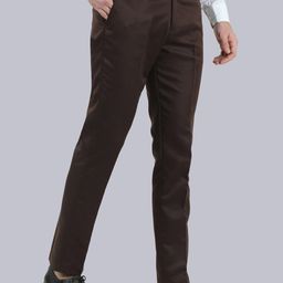 VEI SASTRE Men Brown Smart Slim Fit Formal Trousers-image-29
