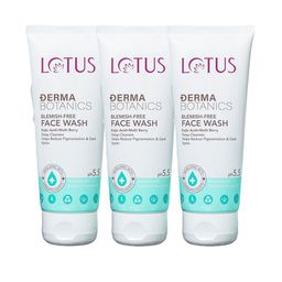 Lotus Herbals Set of 3 Derma Botanics Blemish-Free Face Wash with Kojic Acid - 100 g each image 1