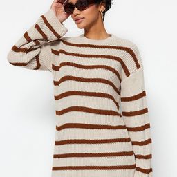 Trendyol Striped Round Neck Long Sleeve Acrylic Pullover Sweaters-image-59