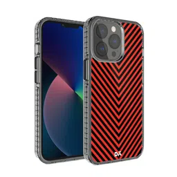 DailyObjects Transparent & Red Striped iPhone 13 Pro Back Case image 1