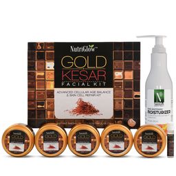NutriGlow Gold Kesar Facial Kit 250g+10ml & Skin Whitening Moisturizer 200ml-45