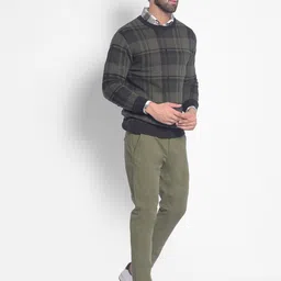 Crimsoune Club Checked Pure Cotton Pullover-image-91