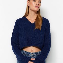Trendyol Cable Knit Crop Pullover-47