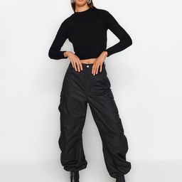 Trendyol Ribbed High Neck Tie-Ups Acrylic Crop Pullover Sweater-12