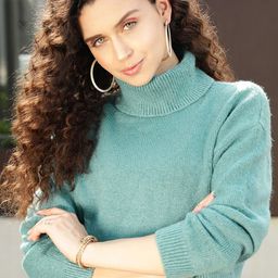 STREET 9 Women Green Crop Pullover-image-45