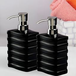 Kookee Black 2 Pieces Abstract Ceramic Soap Dispenser 400ml each-13