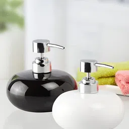 Kookee Black & White 2 Pieces Ceramic Soap Dispenser-49