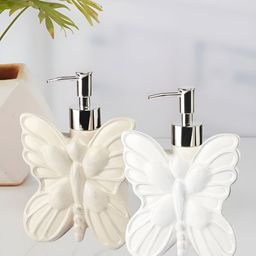 Kookee White 2 Pieces Abstract Ceramic Soap Dispenser-18