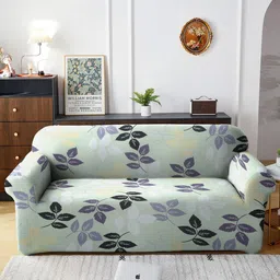 Cortina Green Printed 3 Seater Stretchable Non-Slip Sofa Cover-image-79