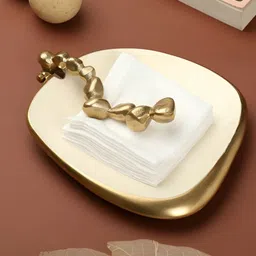 Decor de Maison Gold Stones Serving ware Ivory Enamle -Napkin Holder-image-48