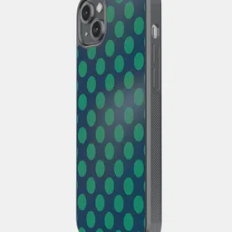 macmerise Polka Dot Blue Green iPhone 14 Plus Bumper Case Cover-1