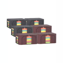Kuber Industries Black & Brown 6 Pieces Printed Drawer Organiser-34