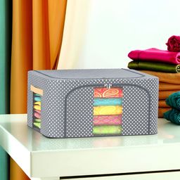 Kuber Industries Grey & White Printed Drawer Organiser-9