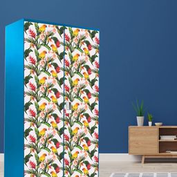WallDaddy White & Green  Printed Almirah Sticker-image-97