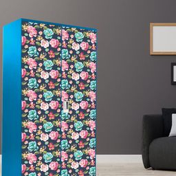 WallDaddy Dark Blue & Pink Floral Printed Paper Wardrobe Sticker-picture-42