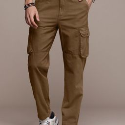 The Roadster Lifestyle Co. Men Mid Rise Pure Cotton Cargo Trousers-image-41