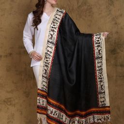 Exotic India Ethnic Motifs Printed Art Silk Dupatta-6