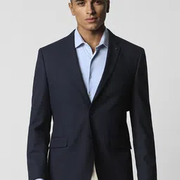 Van Heusen Slim-Fit Checked Notched Lapel Single Breasted Formal Blazer-image-65