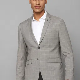 Allen Solly Checked Slim-Fit Single-Breasted Formal Blazer-image-7