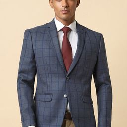 Allen Solly Checked Slim-Fit Single-Breasted Long Sleeves Formal Blazers-picture-42