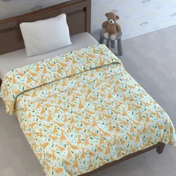 Divine Casa Brown & Green Ethnic Motifs Mild Winter 120 GSM Single Bed Comforter-image-40