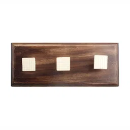 Indianshelf Cream Wooden Square Wall Hooks Key Holder-image-20