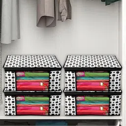 Kuber Industries White & Black 8 Pieces Clothes Organizers-11