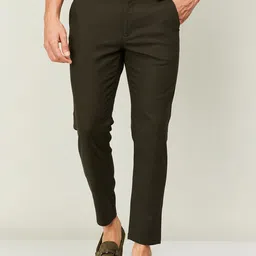 CODE by Lifestyle Men Olive Green Straight Fit Trouser-98