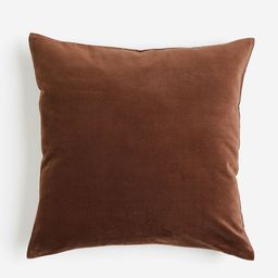 H&M Brown Cotton Velvet Cushion Cover-image-88