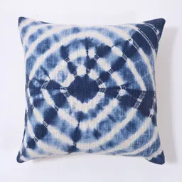 Art Avenue White & Blue Abstract Embroidered Cotton Square Cushion Cover-image-39
