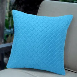 Mezposh Blue Geometric Harlequin Quilted Square Cushion Cover-36