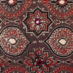 Fabindia Brown & Red Embroidered Square Cushion Cover-0