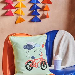 Fabindia Green & Red Square Cushion Cover-picture-13