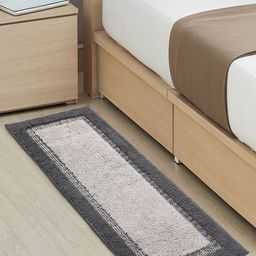 Saral Home Elyesse Off-White & Grey Self-Design Antiskid Runner-19
