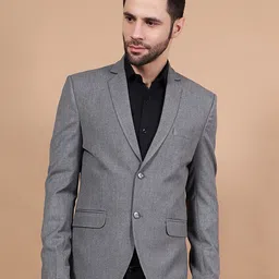 Wintage Notched Lapel Collar Satin Single Breasted Blazer-image-55