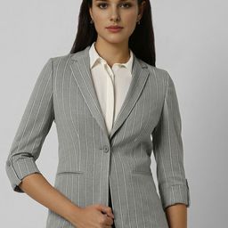 Van Heusen Woman Striped Slim-Fit Single Breasted Formal Blazer-45