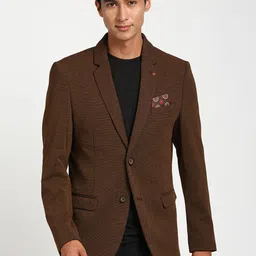 Turtle Self-Design Single Breasted Slim-Fit Blazer-67