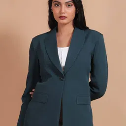 Talethread Notched Lapel Single Breasted Formal Blazer-image-23