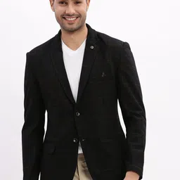 SHOWOFF Checked Cotton Single Breasted Casual Blazer-image-30