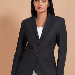 Talethread Notched Lapel Single Breasted Blazer-picture-16
