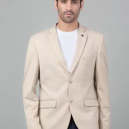 Cantabil Self Design Notched Lapel Collar Single-Breasted Slim Fit Casual Blazer-image-26